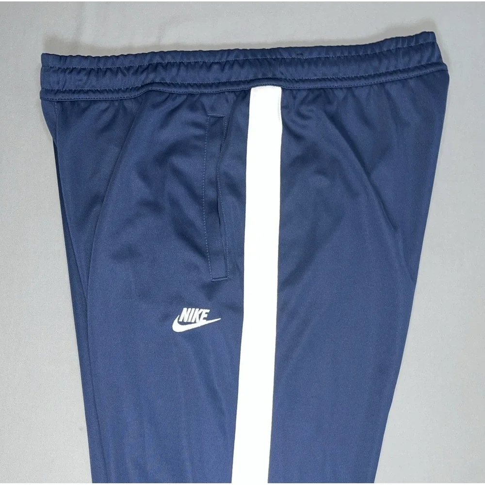 ⁠Nike Sportswear Men's Large Blue Straight Leg Ankle Zip Casual Outdoor Pants⁠